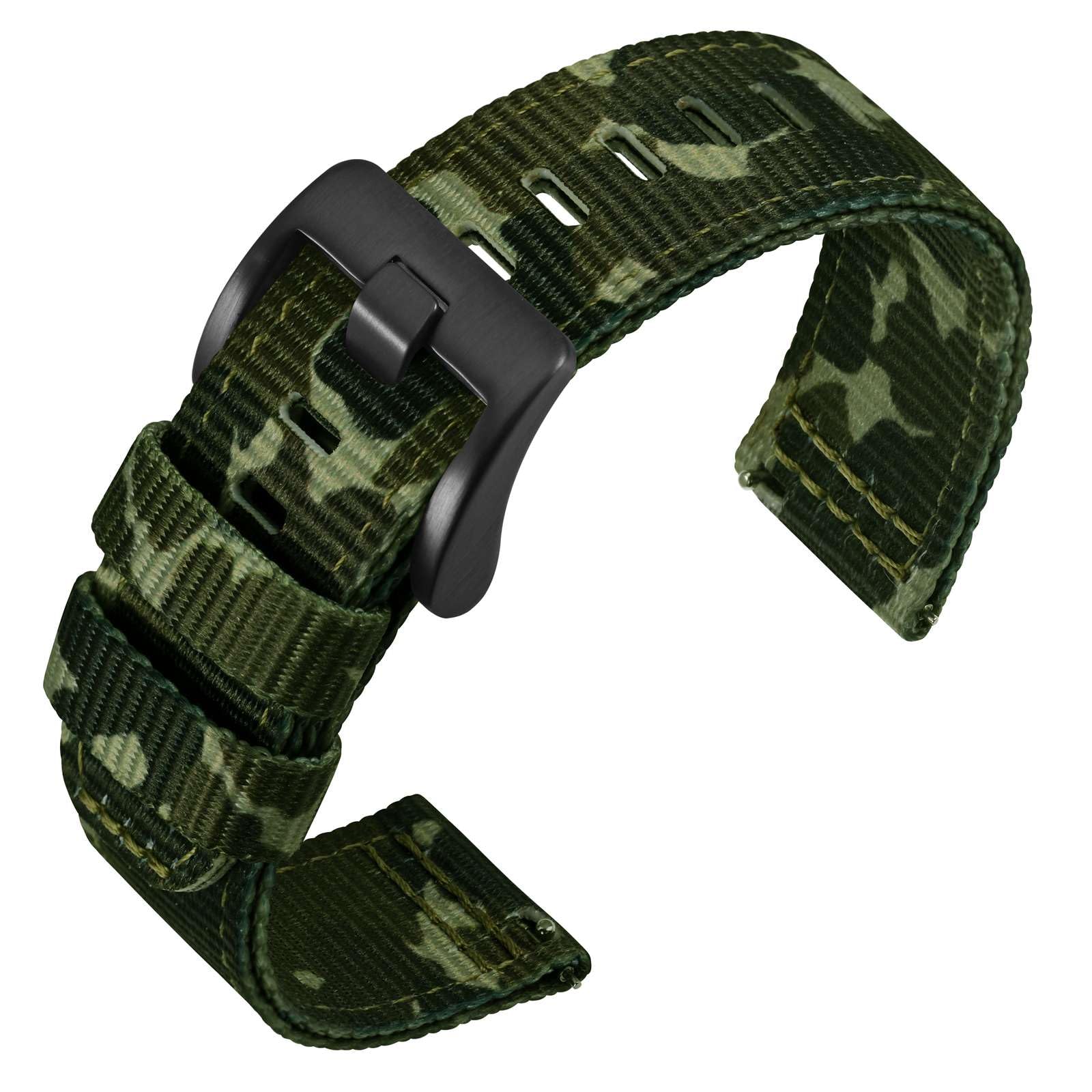 

[ANNEFIT] Nylon Watch Band, Military Watch Replacement Band, Fabric 2 Line Nylon Strap, Quick Release, 22 mm, Nylon 22 mm