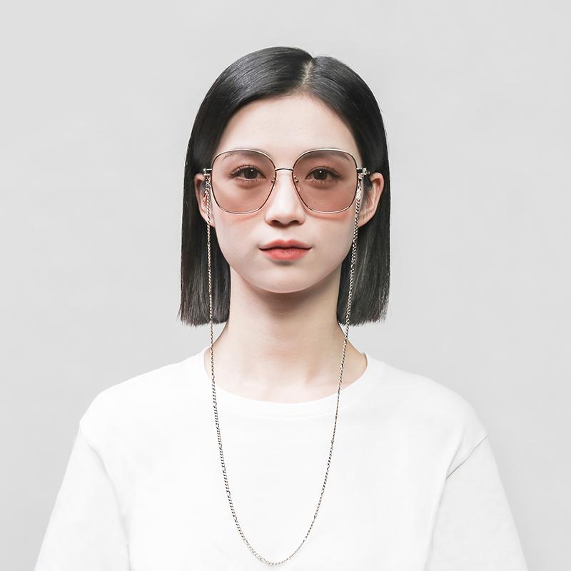 GUCCI Pink Lenses Metal Chain Clause Frames Delicate Women's Sunglasses
