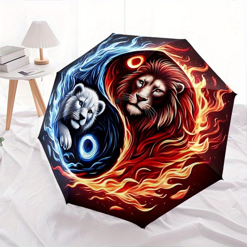 

1pc Yin Yang Lions Automatic Opening and Closing Umbrella - Suitable for Various Occasions, Outdoor Activities, Lightweight and Durable Automatic