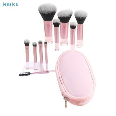 10-Piece Pink Makeup Brush Set with Travel Case | Soft Synthetic Bristles for Foundation, Eyeshadow