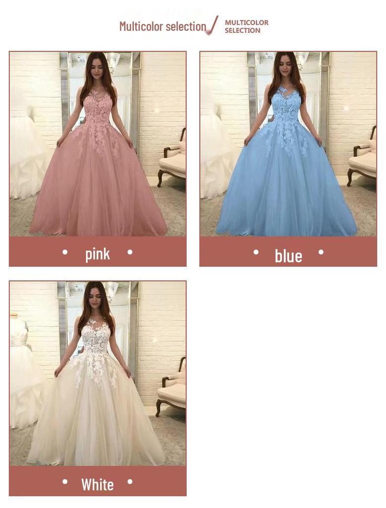 2025 Stylish Lace Wedding and Evening Gowns: New European & American Trends in Three Colors