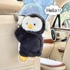 Penguin Car Tissue Holder Plush Cute Hanging Paper Towel Dispenser for Handle or Seat Back Soft Animal Design for Car Home Bathroom