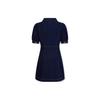 Levis Solid Color Vintage V-Neck Waist-Defining Versatile Slim Fit Denim Short Sleeve Dress Women Dresses Dark-Blue A6814-0000