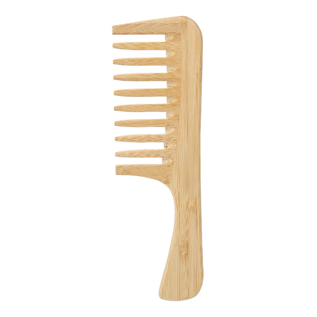 Bamboo Wide Tooth Comb with Handle Large Tooth Anti Static Curly Hair Shampoo Detangling Hair Comb