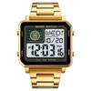 SKMEI 2033 Metal Style Digital Watch Waterproof LED Luminous Casual Square Clock reloj hombre Rectangle Men's Electronic watches