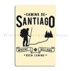 Wandelen de Goede Weg van Santiago Compostela Pelgrim Vintage Speld Metalen Plaque Bioscoop Muur Grot Print Blikken Bord Poster