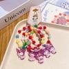 5-Piece Cute Resin Graffiti Beaded Bracelet Set for Little Girls - Cartoon Princess Design