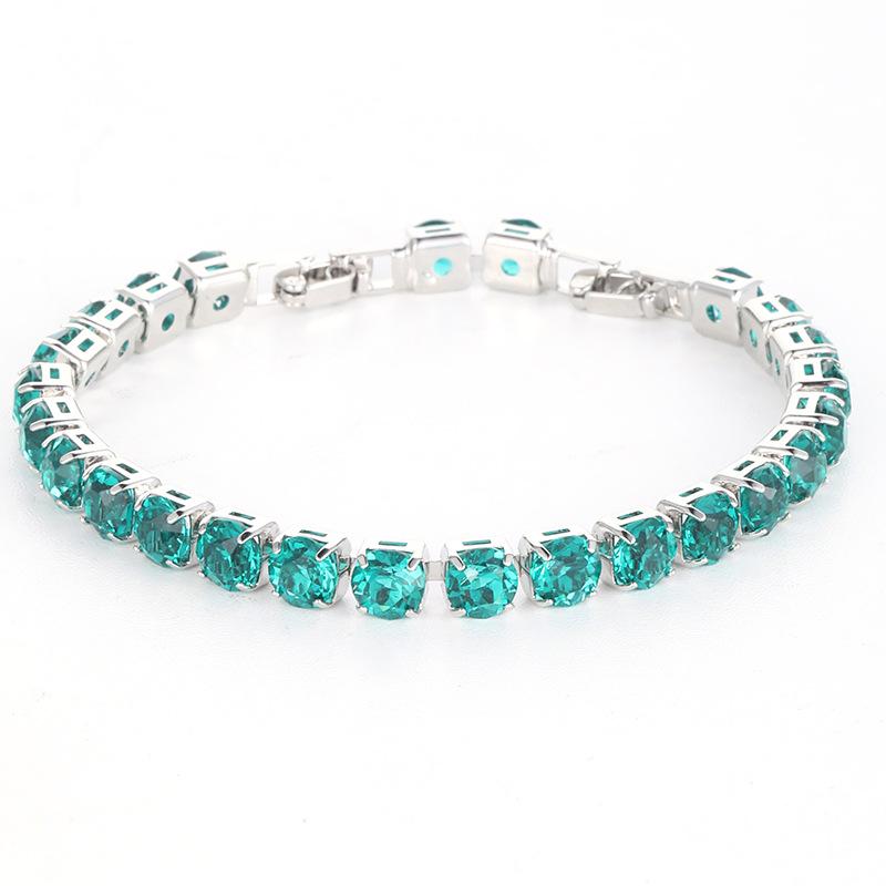 

Браслет унисекс с разноцветной квадратно-круглой пряжкой и цветным цирконом