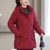 Plus Size XL-6XL Middle Age Women's Puffer Jacket Winter Outerwears Hooded Elegant Thick Warm Down Coats
