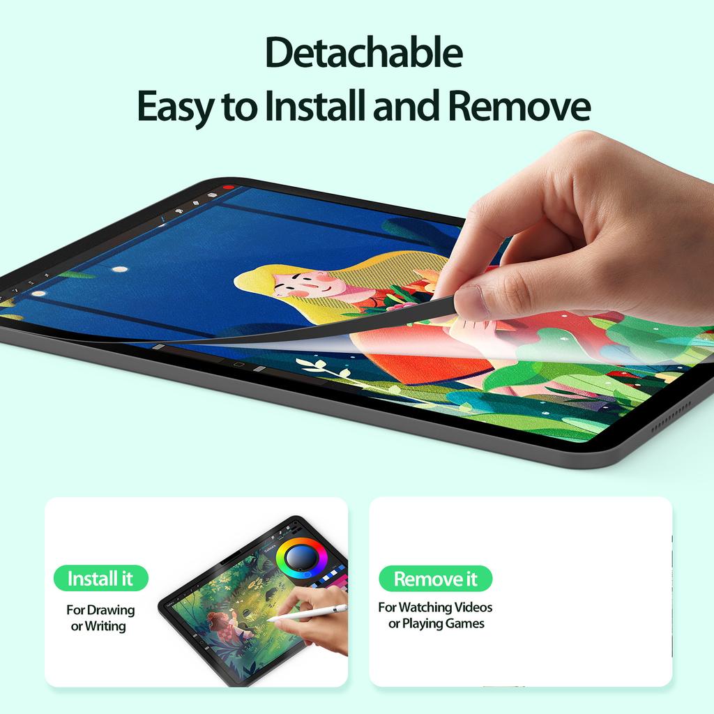 DUX DUCIS Naad-Serie für iPad Air 11 (2025)/(2024) Papierähnlicher Displayschutz, abnehmbare, matte PET-Folie, wiederverwendbar