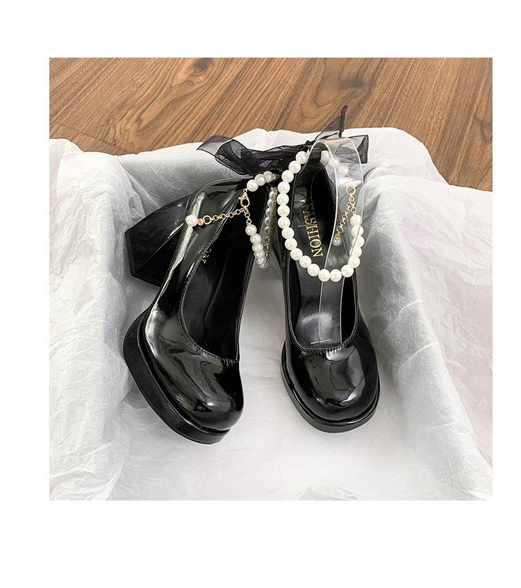 

2025 Shoes for Women High Heels Mary Jane Shoes Pumps New Ladies White Women Heels Platform Shoes Women s Heels Zapatos De Mujer 35 чёрный