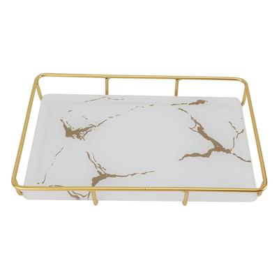 Bathroom Vanity Tray Modern Stylish Anti Slip Kitchen Sink Countertop Storage Organizer L White