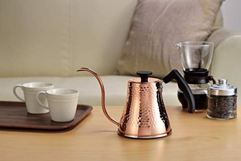 Asahi CNE315 Copper Hammered Coffee Server Induction Compatible Kettle, 0.8L,