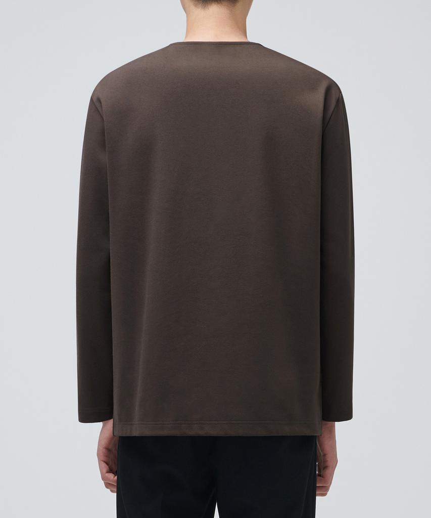 Musinsa Standard Ponte Crew Neck Long Sleeve T-Shirt [Dark Brown]