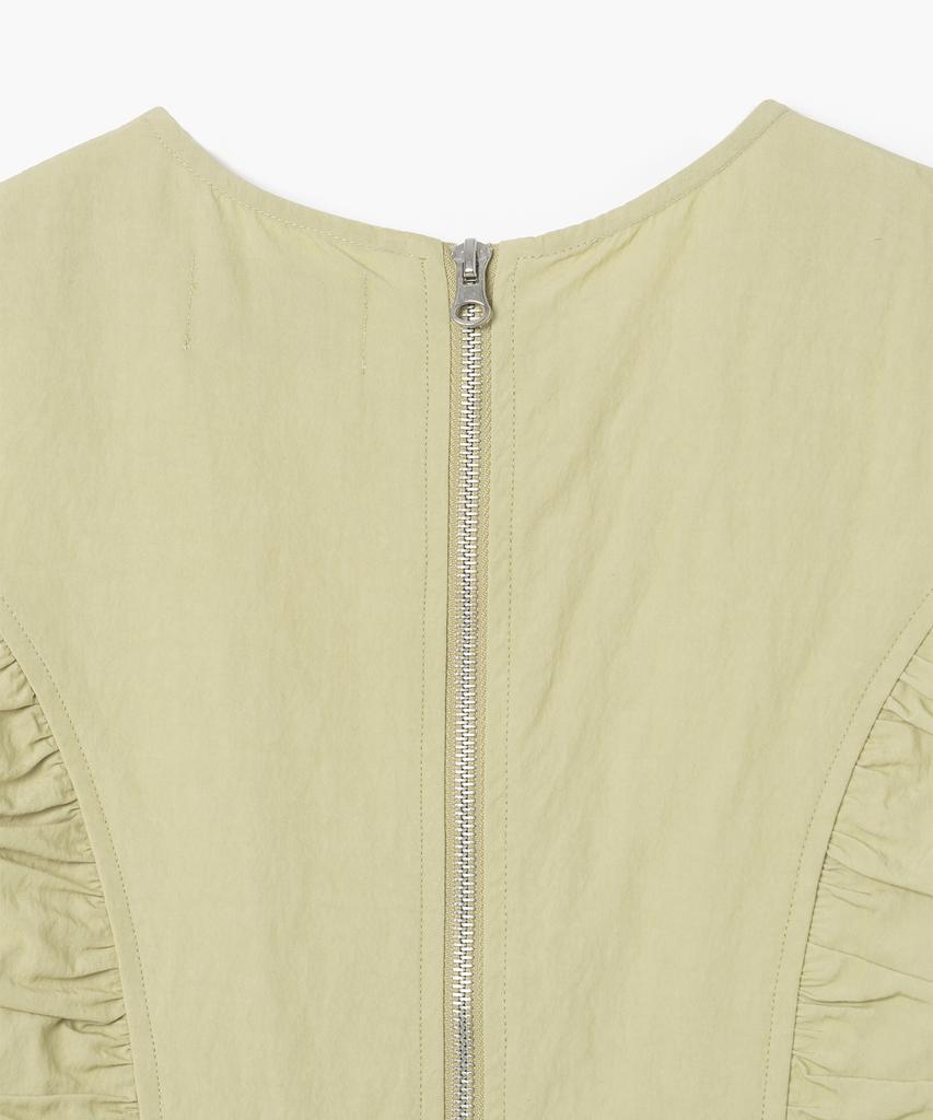 Milo Woman Shirred Zip-Up Mini Dress [Pale Yellow]