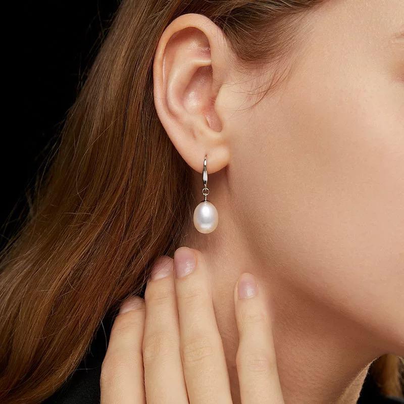 New Arrivals Natural Freshwater Cultured Pearl Drop Earrings for Women 925 Silver Earrings Wedding Jewelry