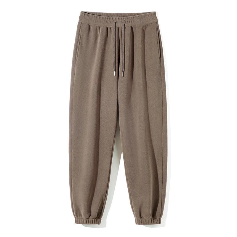 2024 Winter Double-Sided Aoli Velvet Thick Fleece-Lined Cuffed Sweatpants for Men