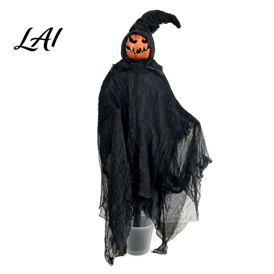 Halloween Witch Decor for Home Ground Stake Black Robe And Pointed Hat Spooky Outdoor Decorations Figures Weather Resistant Yard Props Party Garden