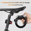 5-digit Combination Lock with Light, Bicycle Wheel Lock, Mountain Bike 5-digit Anti-theft Lock, Reinforced Steel Cable Lock, Cycling Gear Black