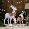 Christmas Deer Sculpture,Christmas Elk Statue ,Gift Figurine White for