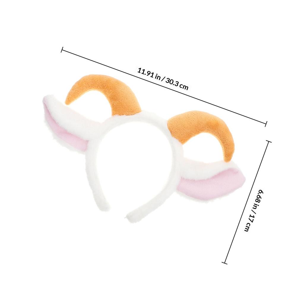 Sheep Ears Headband Lamb Horn Headband for Adults Costume Party Halloween Christmas Farm Animal Theme Makeup Hairband