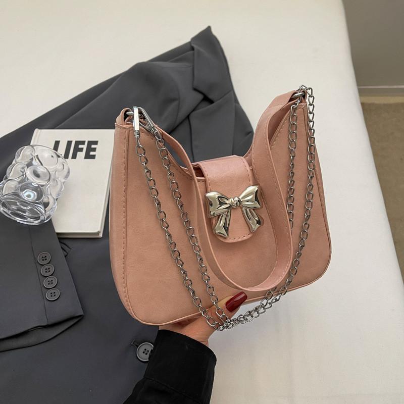 Stylish Underarm Bag With Unique Design And Trendy Colors Black Off-white Silver Pink розовый
