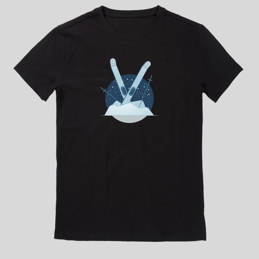 Skifahren Schwungvolle Abfahrt Skifahrer Männer T-Shirt XS