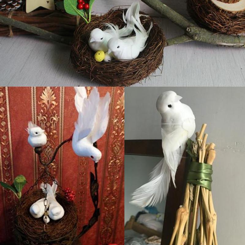 Mini Artificial Carft Pigeons Garden Statue Decorative Simulation Pigeon Removable Birds