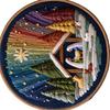 Krippen-Stickset Mit Verstellbarem Stickrahmen Feder-Schraube Stoff für Religiöse Kunst Handgemachte Weihnachtsdekoration