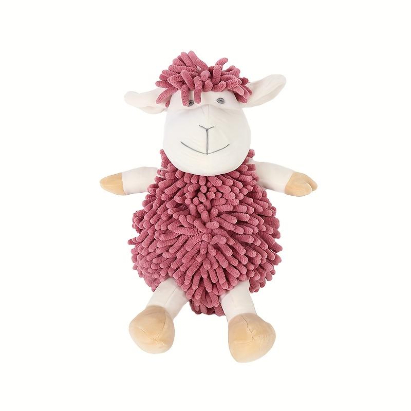 1pc Adorable Sheep-Shaped Hand Towel Soft Chenille High Absorbency Kitchen Bath Towel, Hanging Loop for Wall, Cute Plush Animal Decor for Modern Homes