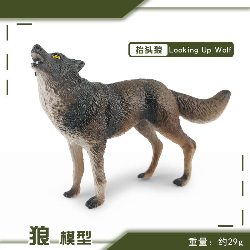 Simulated Brown Wolf Series Roaring Wolf Predation Wolf Head Up Wolf Walking Wolf Model Static Tabletop Ornament Toy