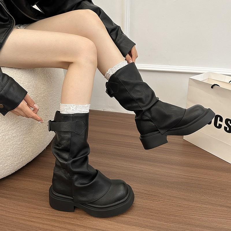 Brown Thick-soled Martin Boots Women's New Retro Maillard Thick Heel Summer Thin Trouser Tube Boots Boot Cover