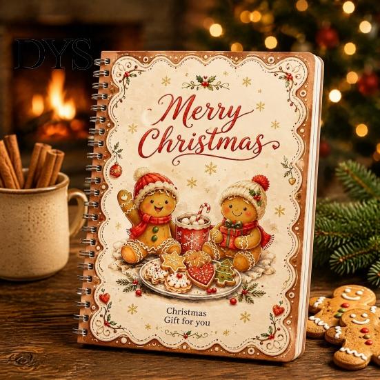 Festliche Feiertagsgeschenkpräsentation DIY Spiralgebundenes Weihnachtskartenbuch, 5x7 Heft, Dekoratives Heft 10 Seiten Frohe Karten, Geschenke für Familie,