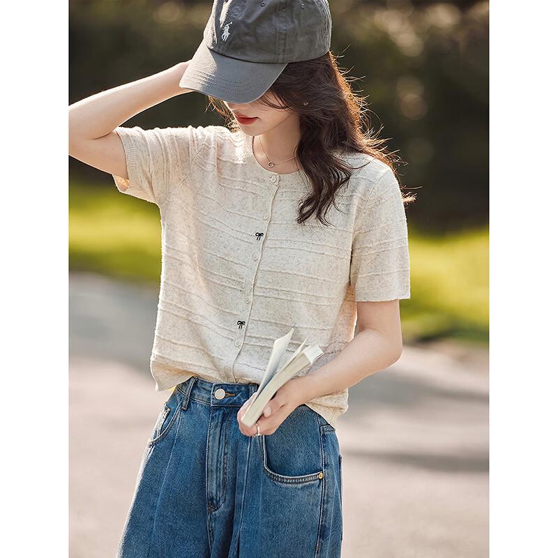Women's Lyocell & Linen Short Sleeve Knit Cardigan