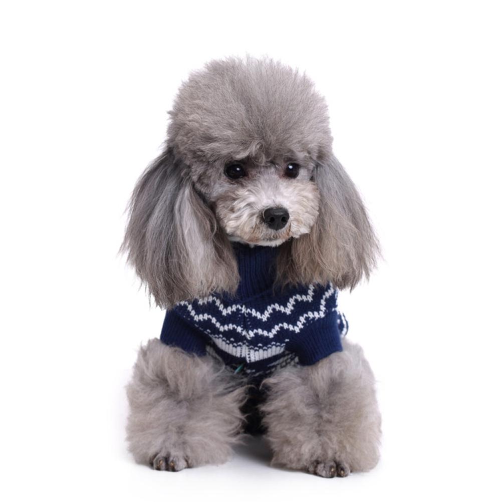 Pet Christmas Sweater Winter Dog Clothes Knitted Costumes Thick Warm Polyester Material Durable Turtleneck Festive Printing