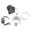12V Drehzahlregelbarer Axial-Abluftventilator 120mm Hoher Luftdurchsatz 7000U/min für DIY-Belüftungsprojekte Inklusive 3" Kanalplatten-Kit