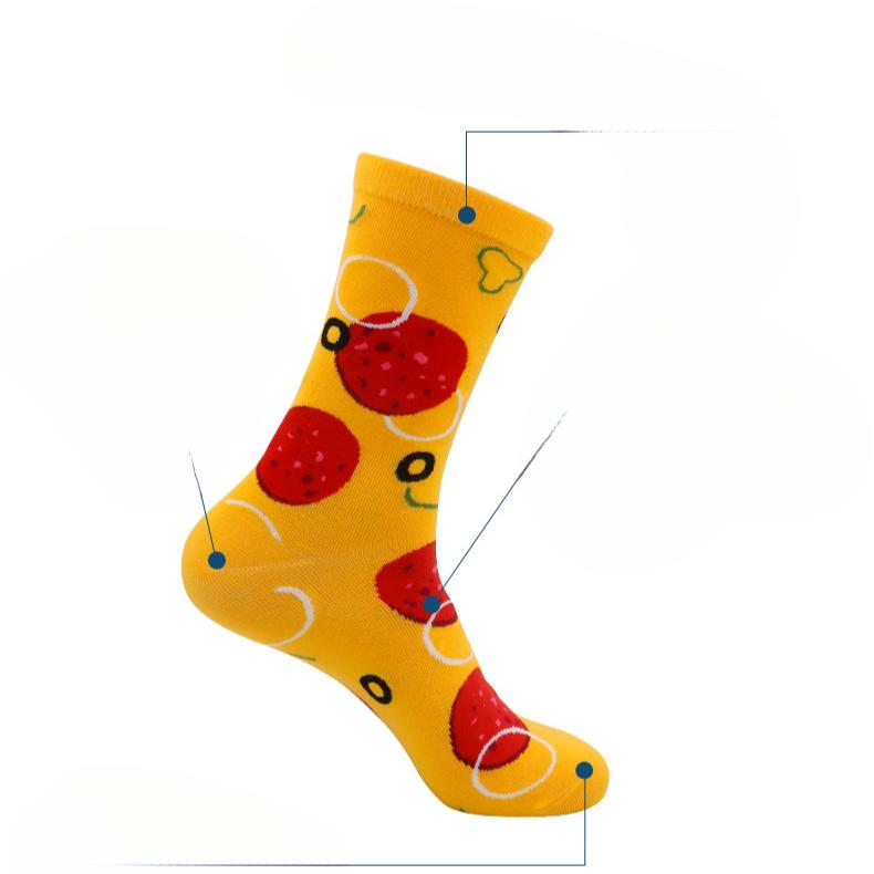 4 Ζεύγη Ανδρικές Μεσάτες Δημιουργικές Μόδες Ζευγαριού Χριστουγεννιάτικο Δώρο Κουτί Πίτσα Κάλτσες