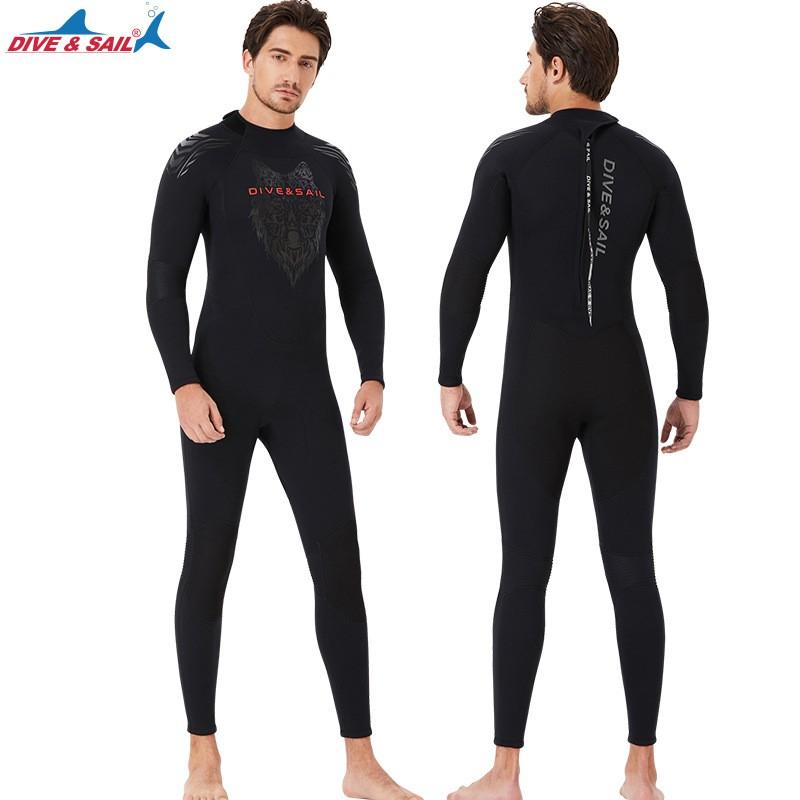 Diving Suit Women's 3MM One-piece Warm Surfing Long-sleeved Men's Cold-proof Thick Snorkeling Swimming Pants