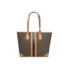 Michael Kors Eva Monogram Logo Stripe Color Block Coated Canvas Tote Bag Women Tote Apple-Brown 30T9GV0T7B-252