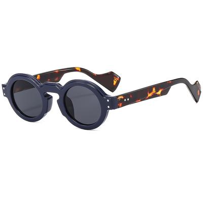 Luxury Double Color  Round Women Sunglasses  Brand Designer  Rivets Decoration  Glasses Men Sun Glasses Vintage Shades Uv400