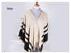 Women's Hooded Cape Shawl: Warm Autumn/Winter Tassel Slit, Two-way Imitation Cashmere Scarf