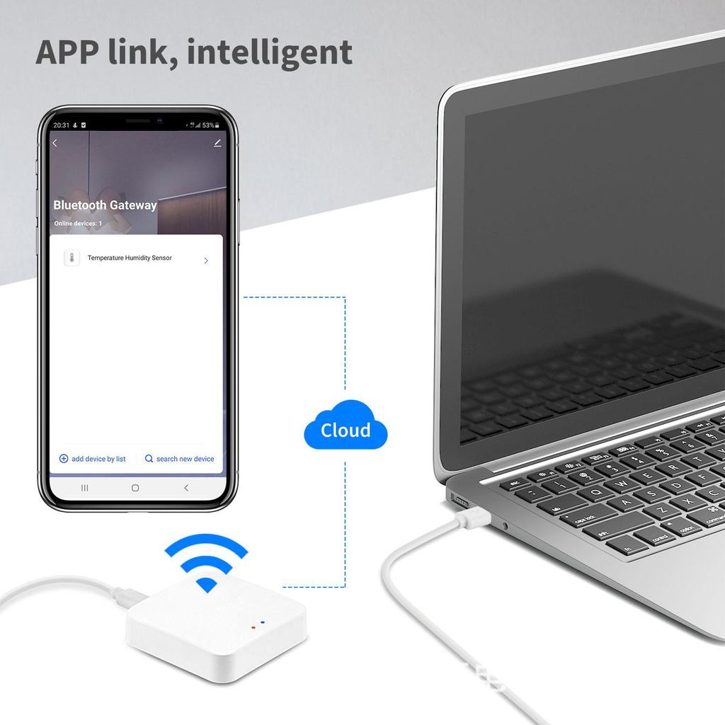 Tuya Smart Multi-Mode Bluetooth Zigbee Gateway with Remote App Control - Mini Wireless Hub for Centralized Management