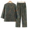Chinese Retro Plus Size Two-Piece Set: Loose Cotton Linen Jacket & Pants for Middle-Aged Women