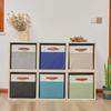 Side Handles Linen Fabric Storage Basket Large Capacity Toys Sorting Box  Cosmetics