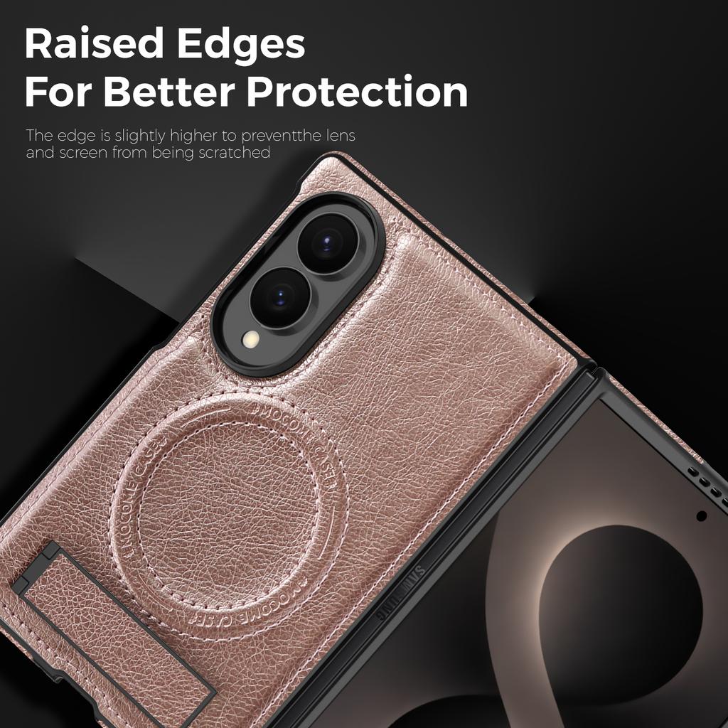 Magnetic Leather Case For Samsung Galaxy Z Fold 8 Ultra 7 6 5 4 3 Fold8 Kickstand Wireless Charging Shockproof Phone Cover