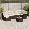 Garden Sofa Set with Cushions 8 pcs Brown Poly Rattan