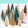 Exquisite Miniatur-Weihnachtsbäume in Weiß, Blau, Grün und Gold für Weihnachtsdeko