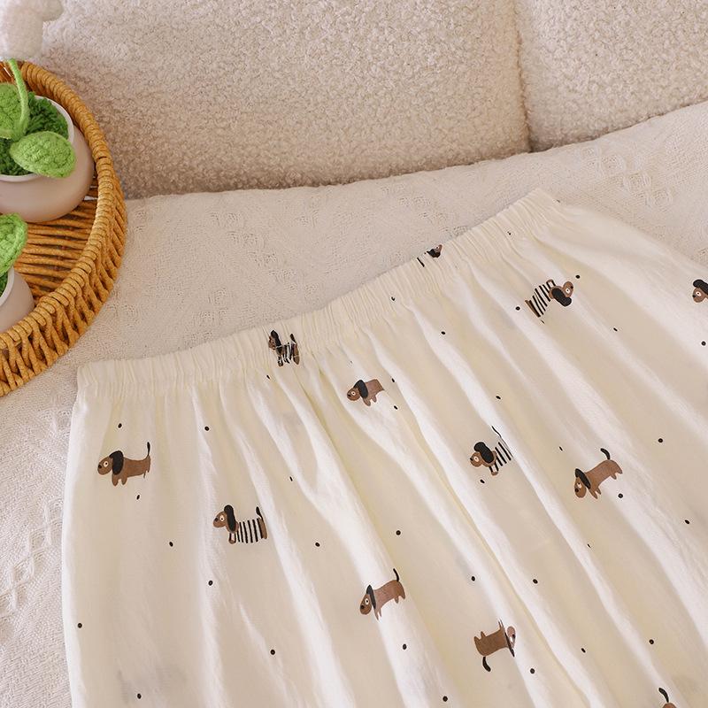 2026 Summer Women's High-End Short Sleeve Cotton Pajama Set for Indoor/Outdoor Wear