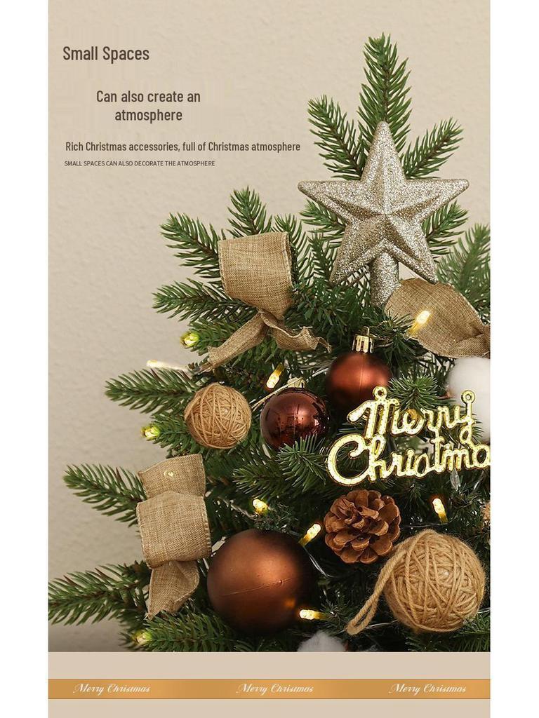 2024 Mini Christmas Tree with Lights: Stylish Tabletop Ornament for Home Decor