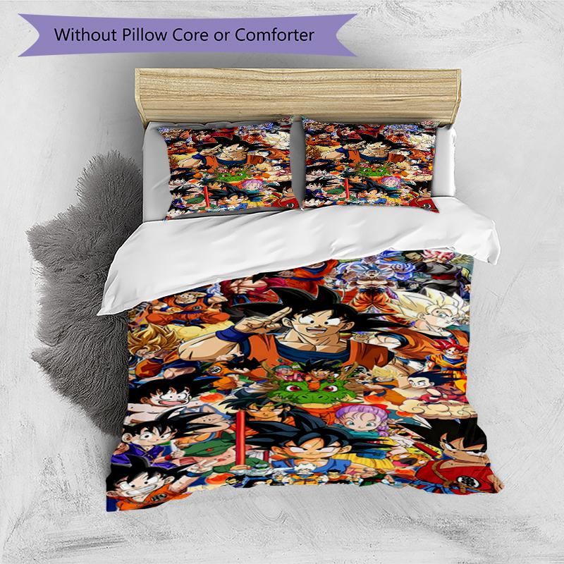 3pcs Dragon Ball3 Design Cover Set - HD Printed Bedding with 1 Cover and 2 Pillowcases - Perfect for Home and Dorm Decor